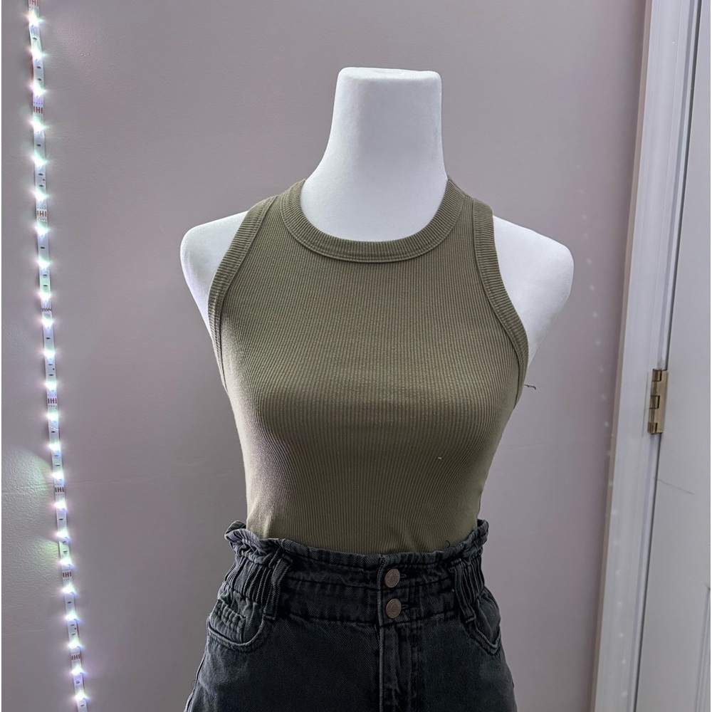 Navy green tank top XS